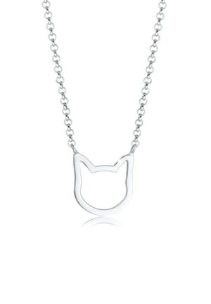 Elli Kette mit Anhänger »Erbskette Cut-Out Katze Anhänger Trend 925 Silber«