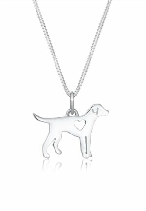 Elli Kette mit Anhänger »Hund Dog Herz Tierfreund Cut-Out 925 Silber«