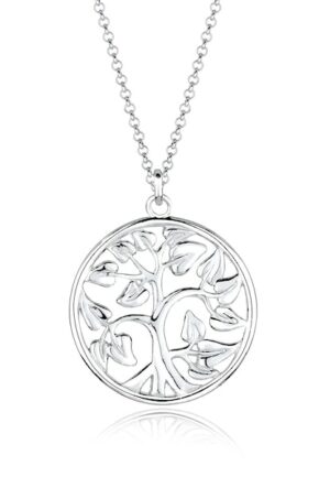 Elli Kette mit Anhänger »Tree of Life Lebensbaum Floral 925 Silber«