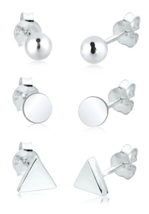 Elli Ohrring-Set »3er Set Dreieck Kugel Kreis 925 Silber«