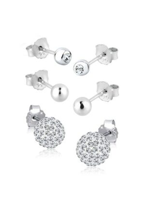 Elli Ohrring-Set »3er Set Kristalle 925 Silber«