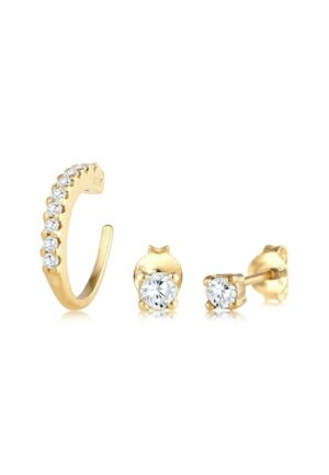 Elli Ohrring-Set »Single Earcuff Zirkona Kristalle Trend 925 Silber«