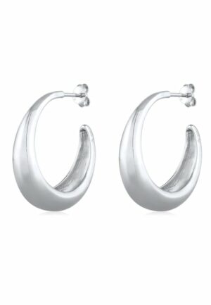 Elli Paar Creolen »Creolen Hänger Chunky Hoops Basic Cool 925 Silber«