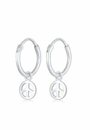 Elli Paar Creolen »Creolen Peace Boho Symbol 925 Silber«