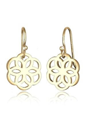 Elli Paar Ohrhänger »Blume Ornament Cut-Out Flower of Life Silber«