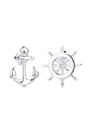 Elli Paar Ohrstecker »Anker Steuerrad Maritim Sailor Filigran 925 Silber«