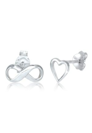 Elli Paar Ohrstecker »Stecker Herz Infinity Symbol Liebe 925er Silber«