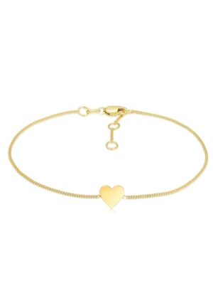 Elli Premium Armband »Valentinstag Herz Anhänger Liebe 375er Gelbgold«