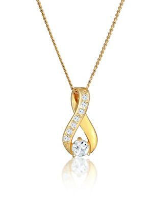 Elli Premium Collierkettchen »Infinity Symbol Topas 585 Gelbgold«