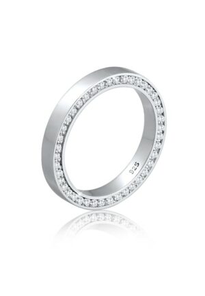 Elli Premium Fingerring »Bandring Zirkonia Funkelnd Geo 925 Silber Joli«