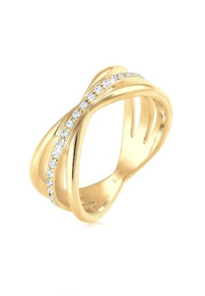 Elli Premium Fingerring »Wickelring Blogger Kristalle 925 Silber«