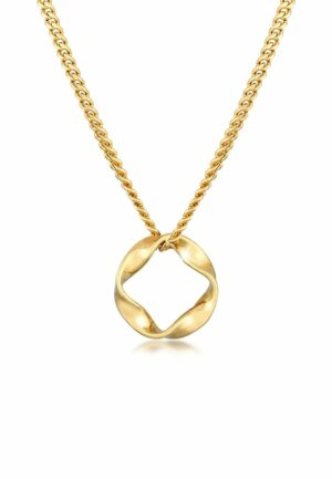 Elli Premium Kette mit Anhänger »Kreis Design Twisted Gedreht 585 Gelbgold«