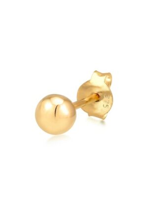 Elli Premium Single-Ohrstecker »Single Ohrstecker Kugel Ball 375 Gelbgold«