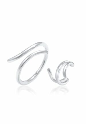 Elli Schmuckset »Ring Single Earcuff Wickellook (2 tlg) 925 Silber«