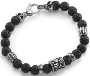 Firetti Armband »Schmuck Geschenk Armschmuck Armkette Lavastein Totenkopf«