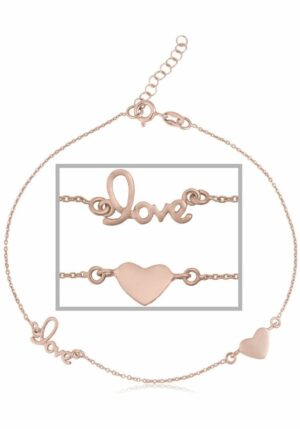 Firetti Fußkette »Schmuck Geschenk Silber 925 Körperschmuck Herz+LIEBE Ankerkette«