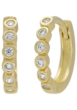 Firetti Paar Creolen »Schmuck Geschenk Gold 333 Ohrschmuck Gold Memoire-Optik glitzernd«