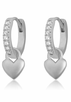 Firetti Paar Creolen »Schmuck Geschenk Silber 925 Glitzerohrschmuck Herz«