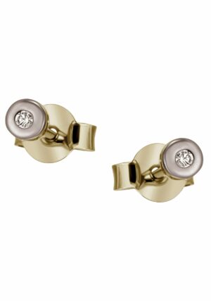 Firetti Paar Ohrstecker »Schmuck Geschenk Gold 375 Ohrschmuck Solitär rund bicolor massiv«