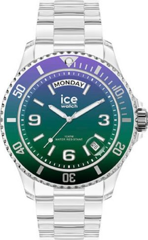 ice-watch Quarzuhr »ICE clear sunset - Purple green - Medium - DAYDATE