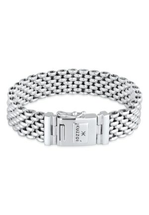 Kuzzoi Armband »Herren Breit Massiv Kastenverschluss 925 Silber«