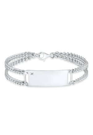 Kuzzoi Armband »Herren ID-Armband Platte Basic 925 Sterling Silber«