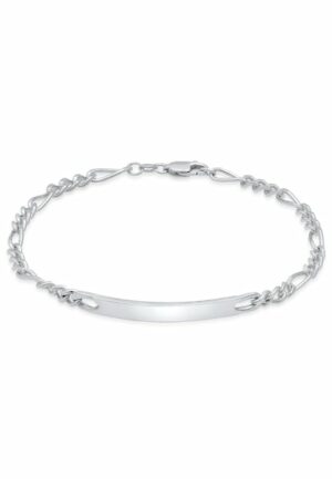 Kuzzoi Armband »Herren ID Platte Figaro Klassisch 925 Silber«