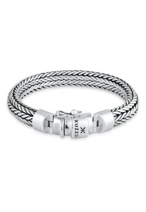 Kuzzoi Armband »Herren Kastenverschluss Zopfglieder 925er Silber«