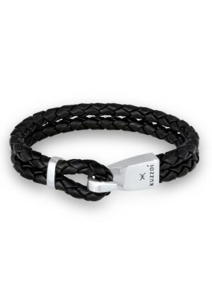 Kuzzoi Armband »Herren Leder Haken-Verschluß Maritim 925 Silber«