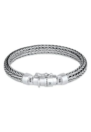 Kuzzoi Armband »Herren oxidiert Kastenverschluss 925 Silber«