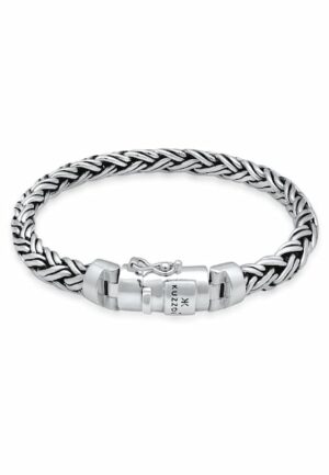 Kuzzoi Armband »Herren Panzer Glieder Kastenverschluss 925 Silber«