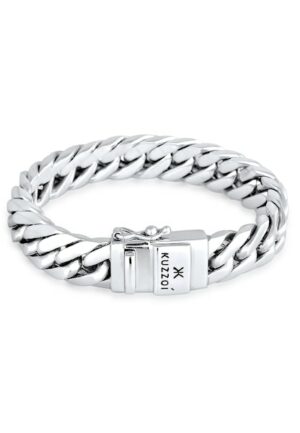 Kuzzoi Armband »Herren Panzerarmband Kastenverschluss 925er Silber«