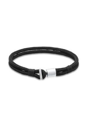 Kuzzoi Armband »Textilband Knoten Haken 925 Silber«