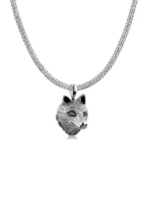 Kuzzoi Kette mit Anhänger »Herren Schlangenkette Wolfs Anhänger 925 Silber«