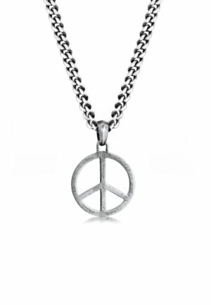 Kuzzoi Kette mit Anhänger »Herrenkette Peace Oxidiert 925 Silber«