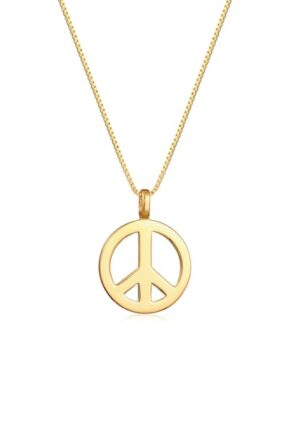 Kuzzoi Lange Kette »Herren Peace Frieden Massiv 925 Silber«