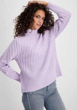 Monari Stehkragenpullover »Pullover Zopfmix«