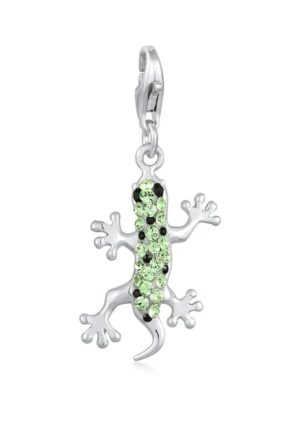 Nenalina Charm-Einhänger »Anhänger Gecko Kristalle 925 Silber«