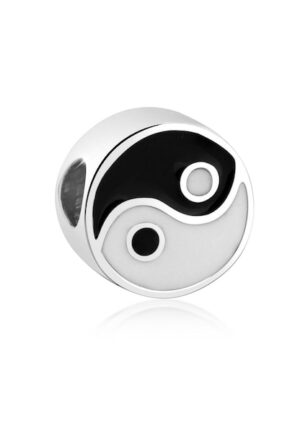 Nenalina Charm-Einhänger »Bead Anhänger Yin Yang Symbol Emaille 925 Silber«