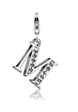 Nenalina Charm-Einhänger »Buchstabe "R" Anhänger Zirkonia 925 Silber«