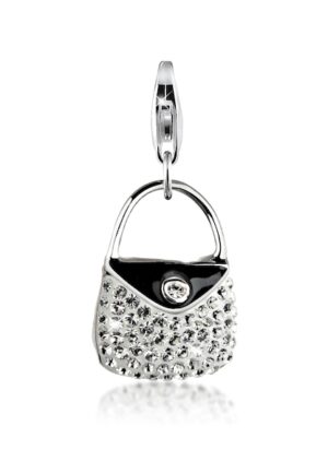 Nenalina Charm-Einhänger »Handtasche Emaille Kristalle 925 Silber«