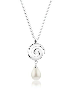 Nenalina Perlenkette »Muschelkernperle Tropfen Drop Spirale 925er Silber«