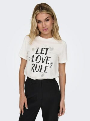 ONLY Kurzarmshirt »ONLMARIE LIFE REG S/S HEARTS TOP BOX JRS«