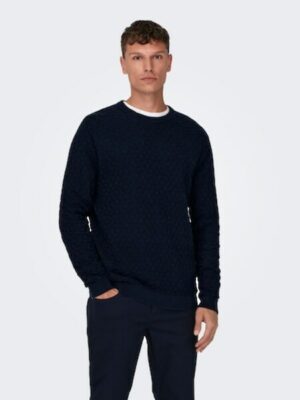 ONLY & SONS Rundhalspullover »ONSKALLE REG 12 STRUC CREW KNIT NOOS«