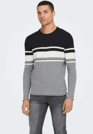 ONLY & SONS Rundhalspullover »ONSNIGUEL REG 12 BLOCK CREW KNIT«