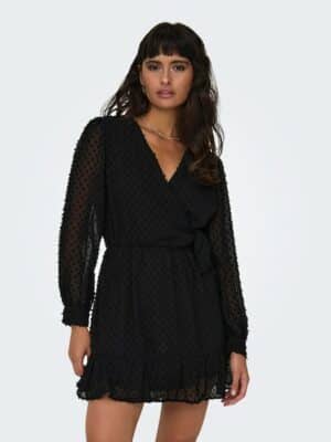 ONLY Wickelkleid »ONLTIVA L/S DOBBY FAKE WRAP DRESS WVN«