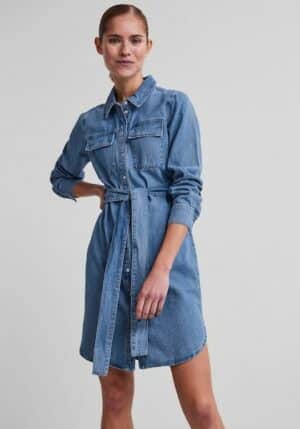 pieces Jeanskleid »PCOSALINA LS MIDI DNM MB DRESS NOOS BC«