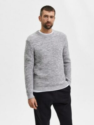 SELECTED HOMME Rundhalspullover »SLHVINCE LS KNIT BUBBLE CREW NECK NOOS«