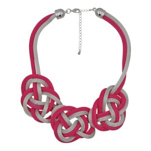 Steuer Collierkettchen »Metall Collier silber/pink aus Meshkette«