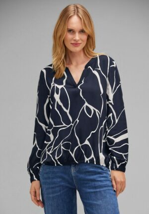 STREET ONE Druckbluse »Langarmbluse Printed splitneck blouse«